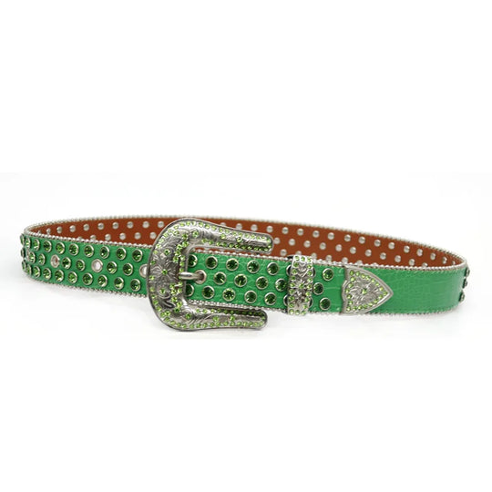 men & women fashion hip hop rock diamond studded belts soft leather rhinestone belt women designer waistband green pin buckle strapon
