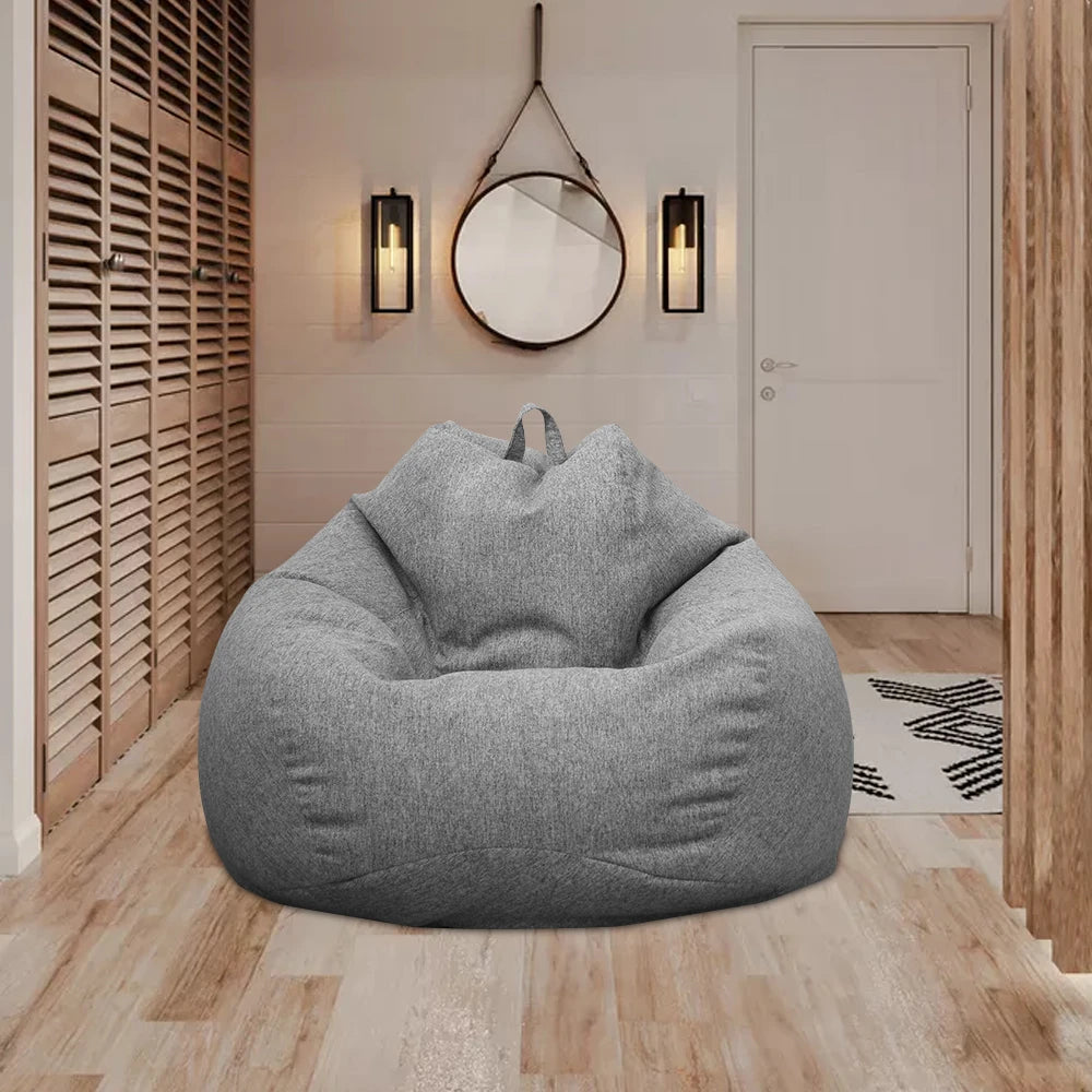Lazy Sofa Cover Large Without Filler Bean Bag Cover Comfortable Outdoor Bedroom Lazy Seat Bag Tatami Living Room Beanbags