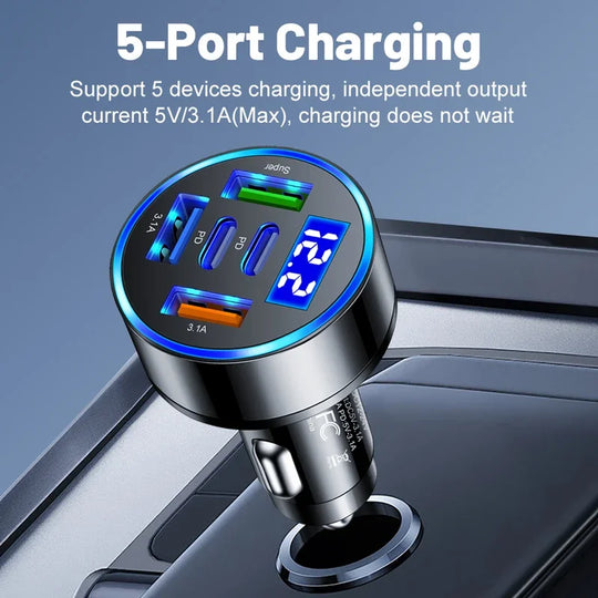 66/75W USB Car Charger Type C Fast Charging Phone Adapter For Xiaomi