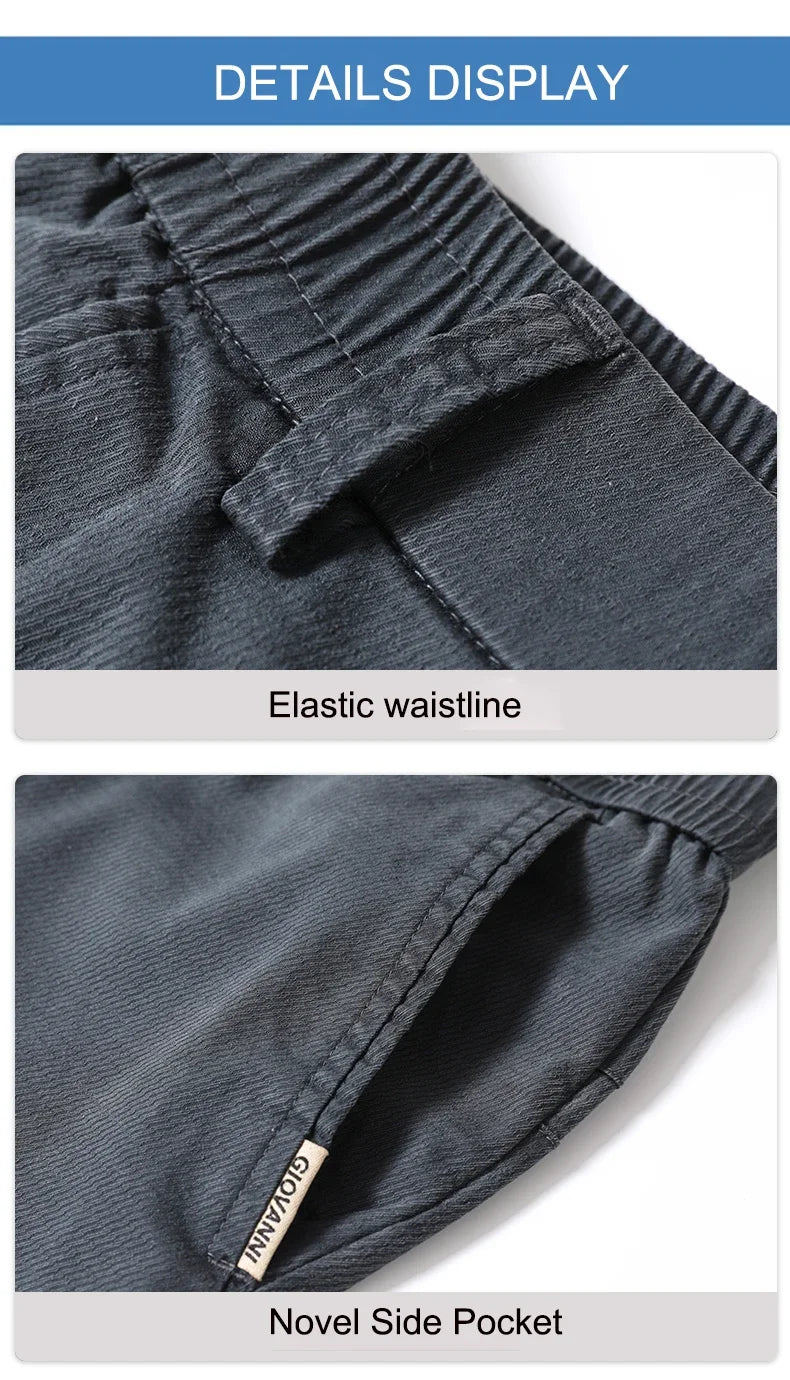 New 2025 Summer Lyocell Fabric Mens Casual Pants Hight Quality Fashion Slim Business Trousers Brand Elastic Soft Cargo Pants