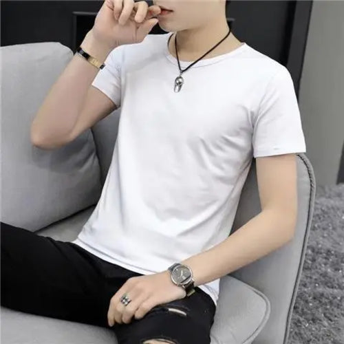Luxurious Men's Short Sleeve T-Shirt for Summer 2023 V Neck