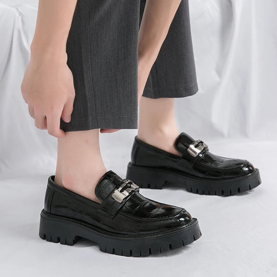 STRONGSHEN Men Oxford Shoes Leather Platform Casual Shoes Comfortable Formal Loafer Business Office Formal Dress Shoes 38-46