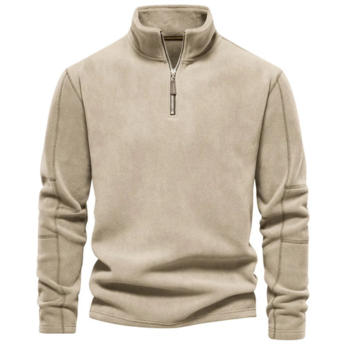 Autumn Winter New Warm Polo Shirts Men's Lamb Wool Sweatshirt Standing