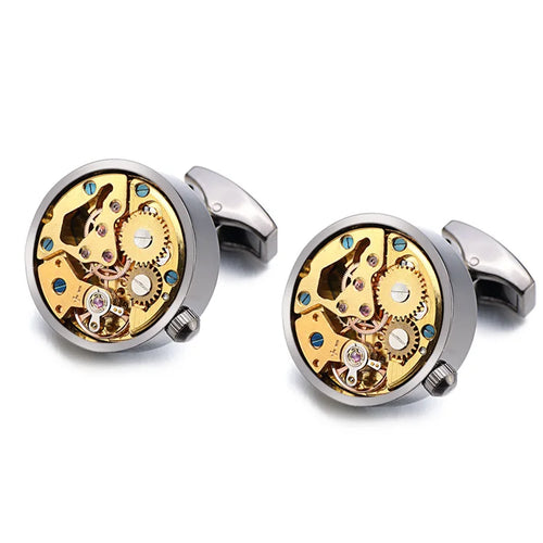 Brand Designer Watch Movement Cufflinks For Mens Business Wedding