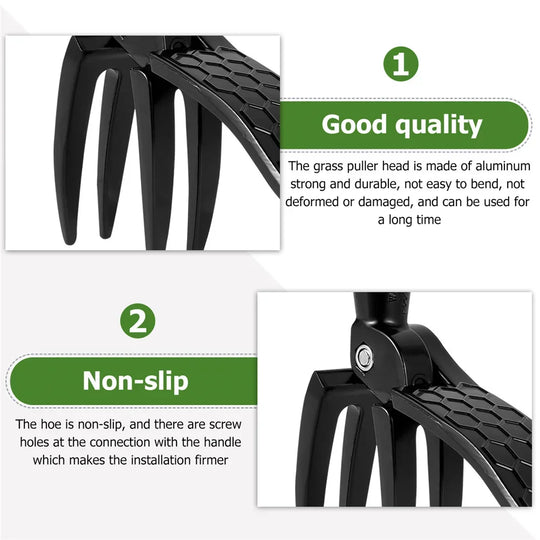 BIESUO Weed Puller Tool Heavy Duty Stand Up Weed Puller 4 Claw Head Weeder Tool for Gardening Projects Lawn Without Bending
