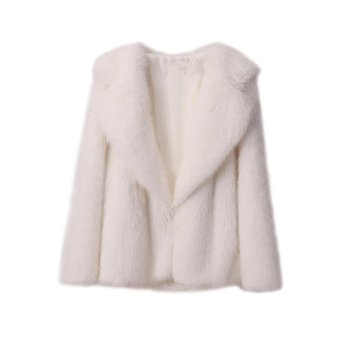 Luxury Brand Fashion Gradient Animal Color Faux Fur Coat Jacket Women