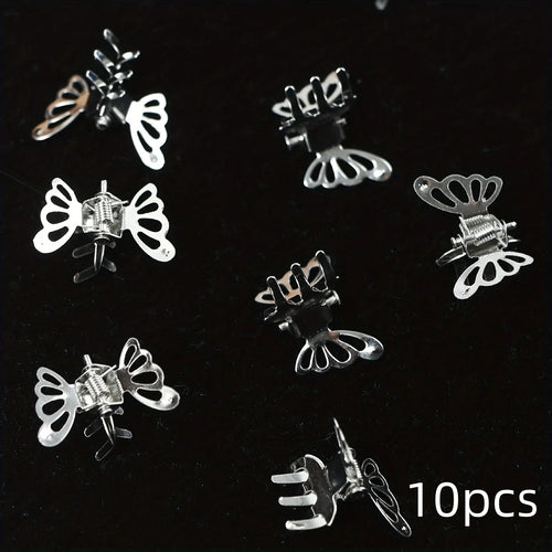 10pcs Mini Hollow Out Butterfly Design Sweet Hair Clip Retro Bangs