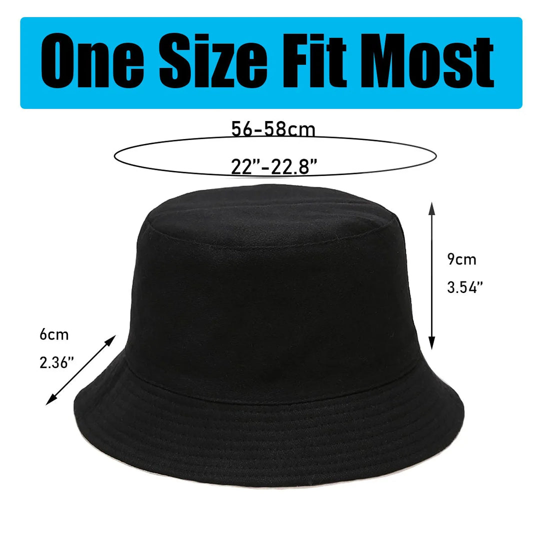Reversible Blank Bucket Hat Summer Travel Beach Sun Hat for Women Men
