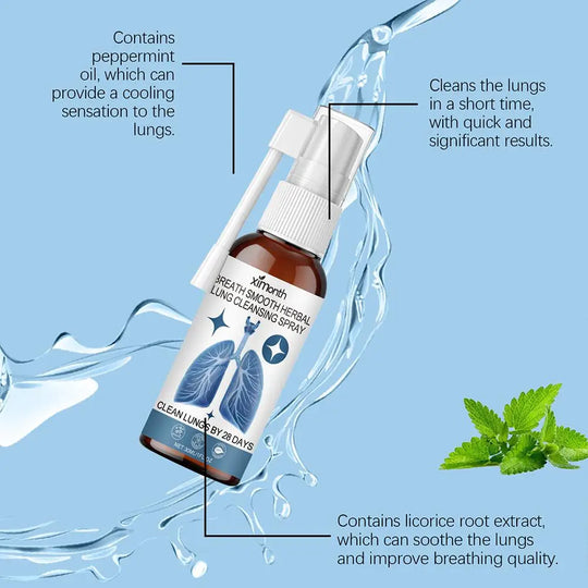 New 30ml Herbal Lung Cleanse Mist Powerful Lung Support Spray Herbal & Breathe Health Care Mist Herbal Cleanse Cleanse Lung B1J9