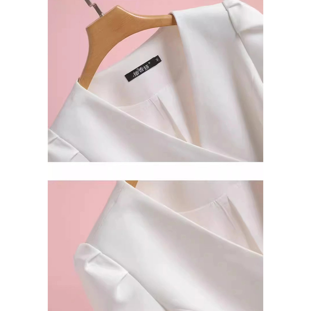 Temperament V-Neck Thin Suit Jacket Women's Long Sleeve Shirts Spring