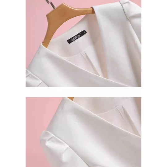 Temperament V-Neck Thin Suit Jacket Women's Long Sleeve Shirts Spring