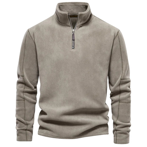 Autumn Winter New Warm Polo Shirts Men's Lamb Wool Sweatshirt Standing