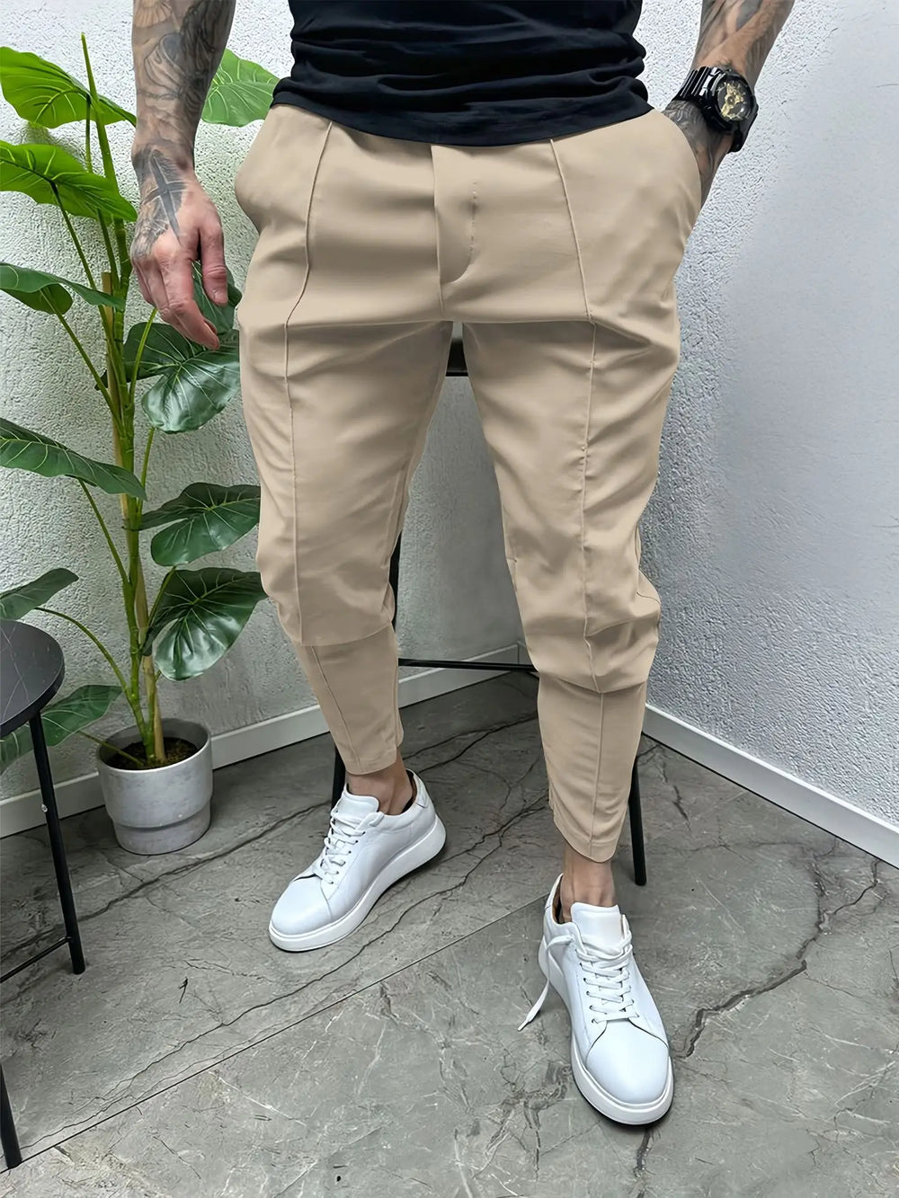 Europe and the United States new men's leisure sports slim small foot