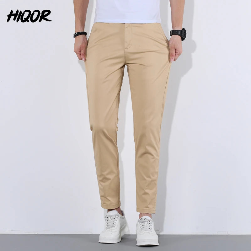HIQOR Man Pants 9 Colors Mens Casual Long Pants Summer Thin Cotton