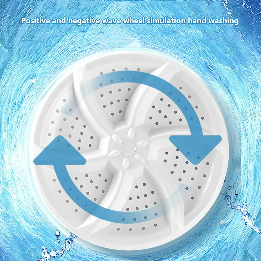 Mini Washing Machine USB Two-way Rotating Turbine Portable Washing Machine For Sock Underwear For Travel Home Business Trip