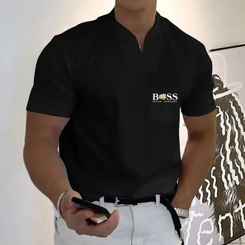 2024 Fashion Men's  T-shirt Solid Color Cotton Short-Sleeved Summer
