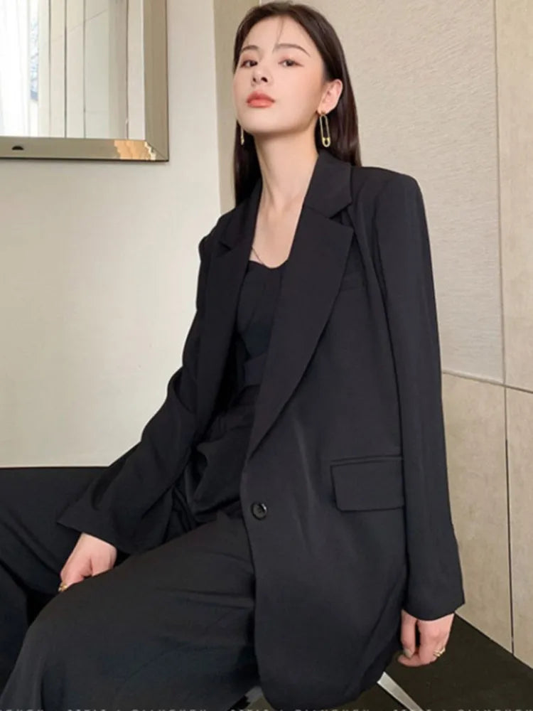 Casual Long Sleeve Suit Jacket Blazer Office Lady Spring Autumn