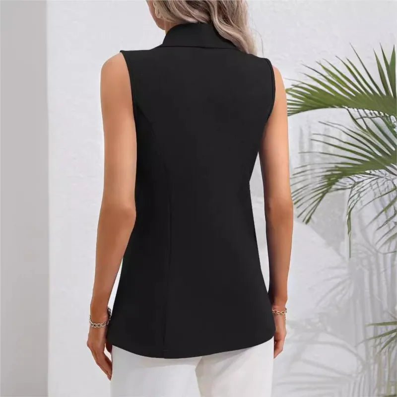 2024 Spring/Summer New V-NECKCollar Black White Suit Blazer Vest