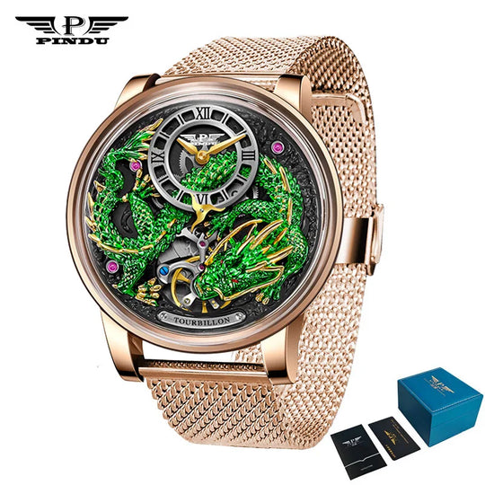 Men's Mechanical Watch Dragon Series M2797B Automatic Movement Leather Sapphire Men Wristwatches