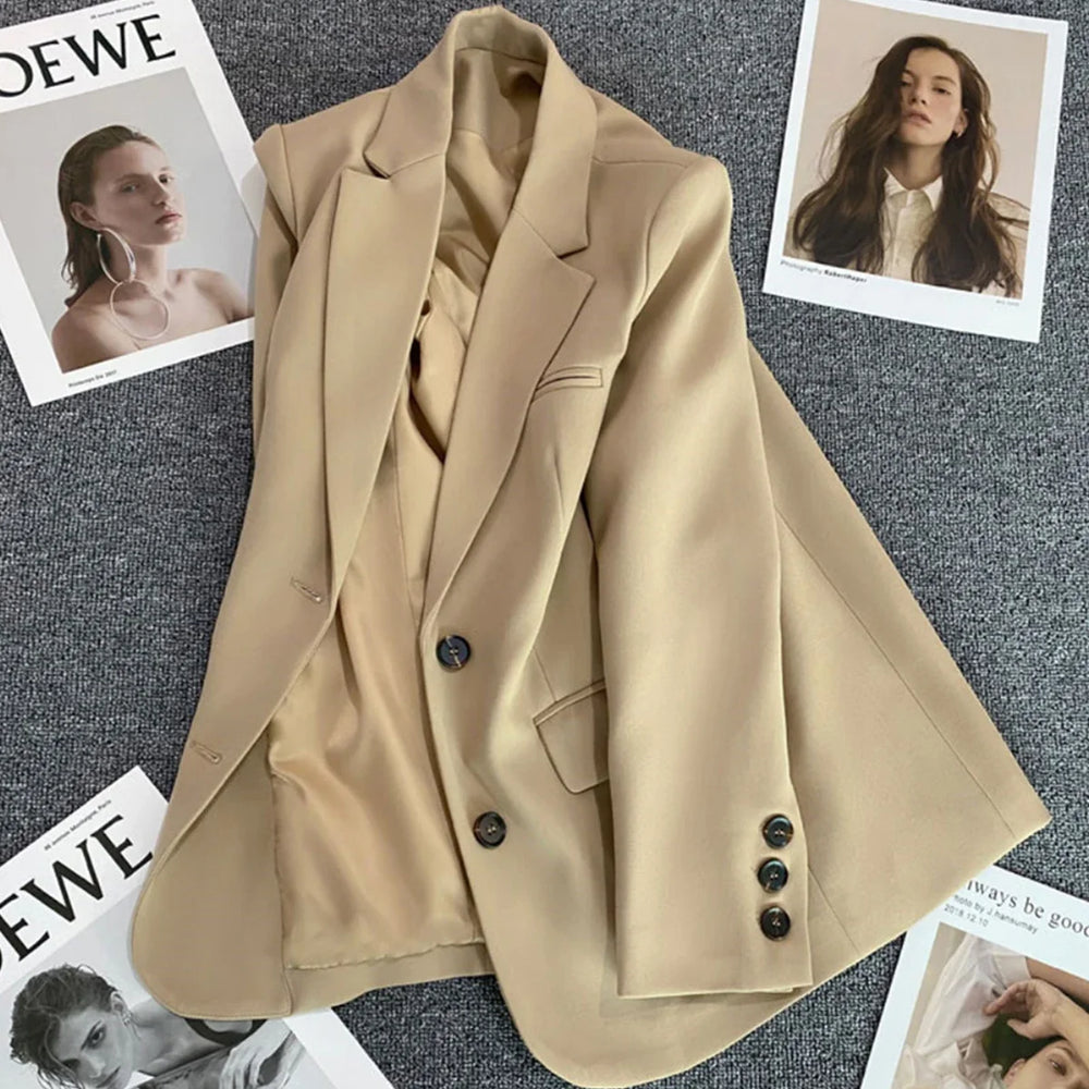 2024 Women Jacket New in Korean Fashion Small Suit Top Brown Suit Coat