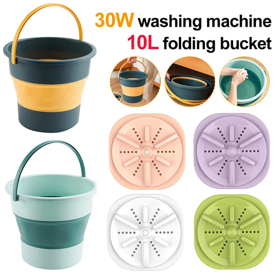 30W Ultrasonic Turbo Washing Machine USB Mini Turbo Laundry Cleaning for Baby Clothes Underwear Socks Business Trip Travel