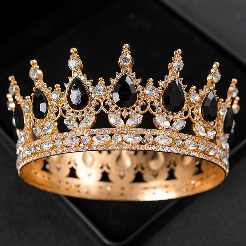 Baroque Crystal Tiaras And Crowns Rhinestone Prom Diadem Headband Crown Bridal Wedding Hair Accessories Jewelry Crown Tiara Gift