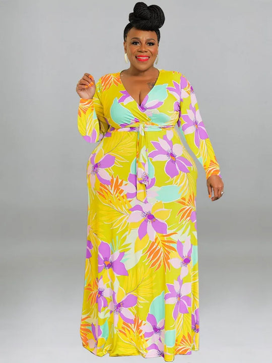 XL-5XL Plus Size Clothes Dresses Women Robes Summer Spring Long Sleeve Street Style Casual 3XL 4XL Big Size Maxi Dress Oversize