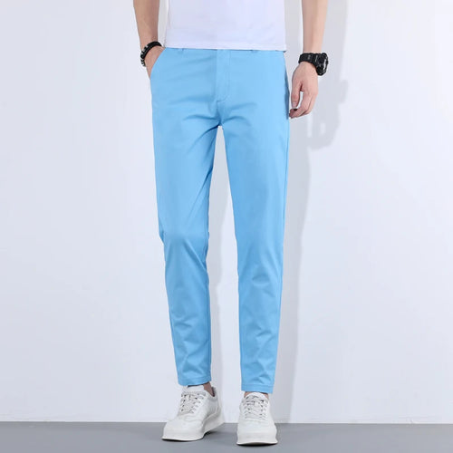 HIQOR Man Pants 9 Colors Mens Casual Long Pants Summer Thin Cotton