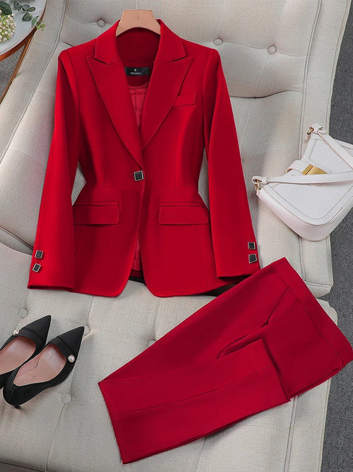 Autumn Winter Women Pant Suit Office Ladies Female Business Work Wear