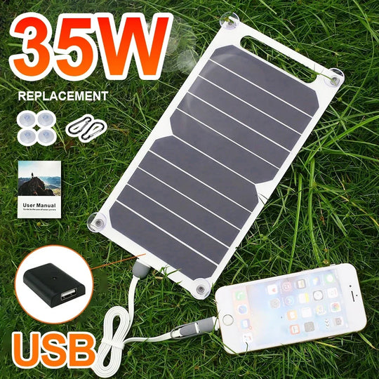 35W Sunpower Portable Solar Panel 5V Solar Plate WithUSB Safe Solar Phone Charger.