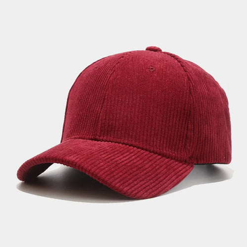 Spring Autumn Corduroy Baseball Cap for Women Men Unisex Vintage Solid