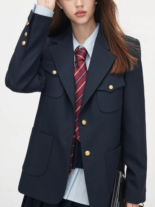 FSLE College Style Fashionable Suit Jacket For Women 2024 Autumn New