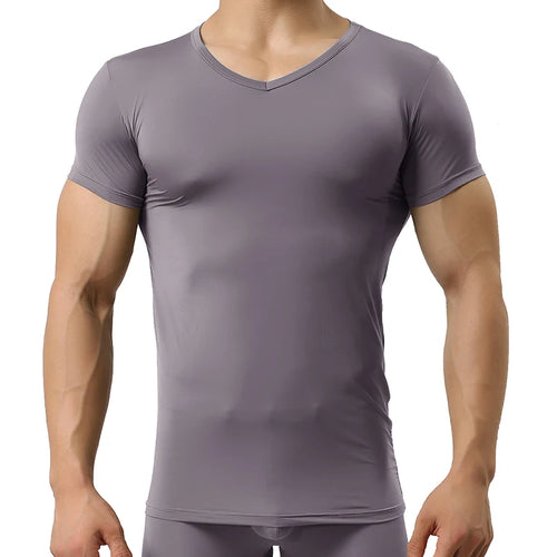Ice Silk T Shirt for Men Summer Breathable Short Sleeve Tops Men's
