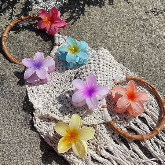 4Pcs Flower Hair Claw Clips for Women Fashion Large Hair Clips Beach