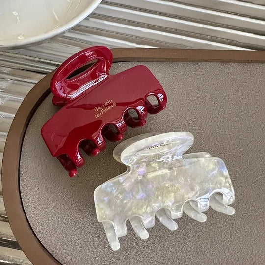 5.5cm Long Acetate Hair Crabs Red Hair Clips for Girls and Women Tie