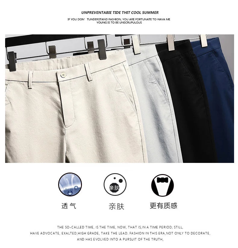 Top Grade 98% Cotton New Brand Casual Fashion Streetwear Slim Fit Long Pants Straight Pencil Trousers Men's Clothing