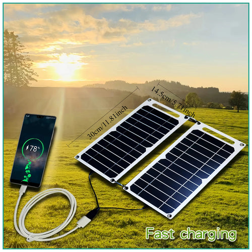 5V Solar panel  system with USB camping charging for power banks and