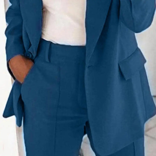 Turndown Collar Women Blazer Long Sleeve Buttons Blazer for Dating