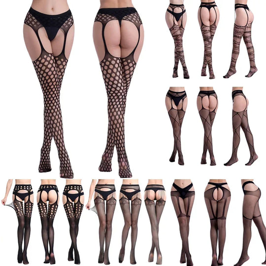 Hot Sexy Erotic Lingerie See Through Open Crotch Pantyhose Tights
