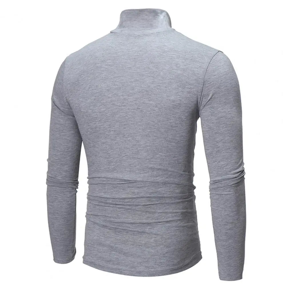 Slim Men Autumn Winter Thermal Underwear Bottoming T-shirt Turtleneck