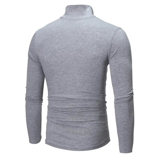Slim Men Autumn Winter Thermal Underwear Bottoming T-shirt Turtleneck