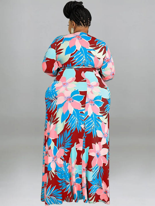 XL-5XL Plus Size Clothes Dresses Women Robes Summer Spring Long Sleeve Street Style Casual 3XL 4XL Big Size Maxi Dress Oversize