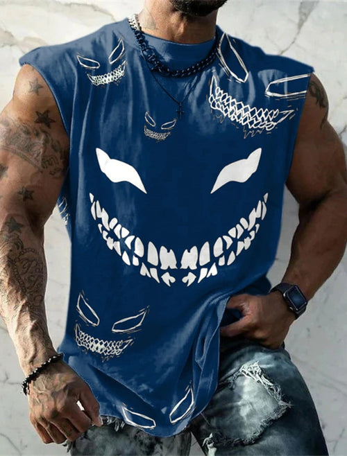 Men's Tank Top Sleeveless T-Shirt Pattern Print Summer Sports Running