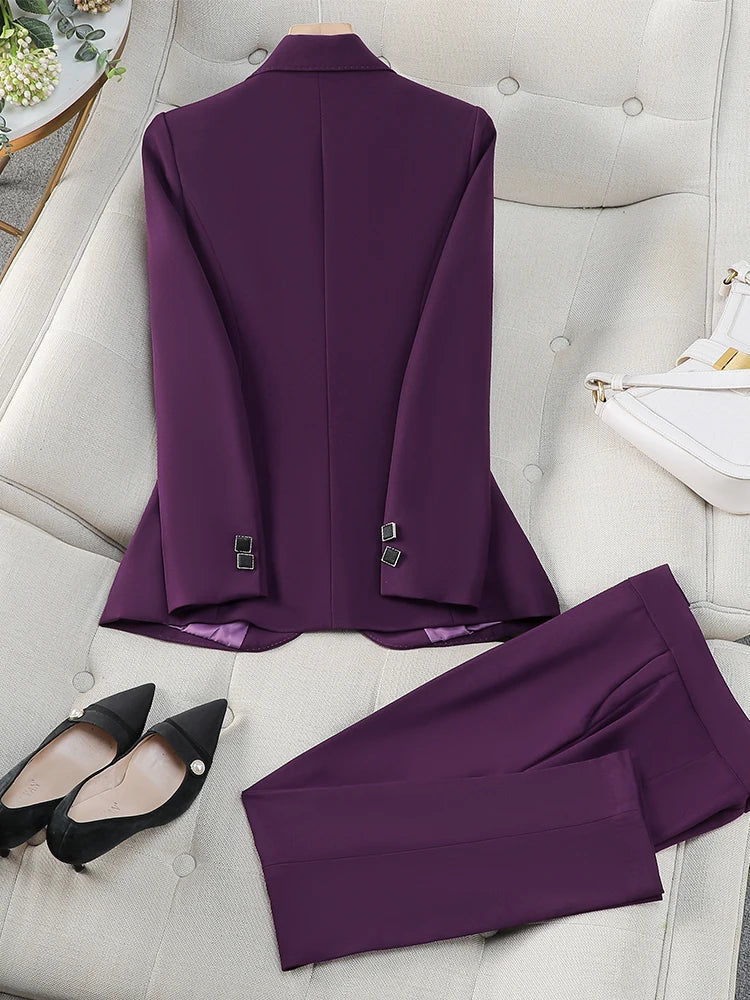 Autumn Winter Women Pant Suit Office Ladies Female Business Work Wear
