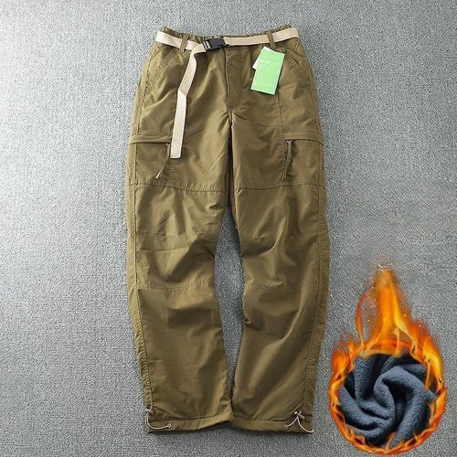 S-6XL Tooling Pants Thick Waterproof Fleece Cargo Pants Men Women