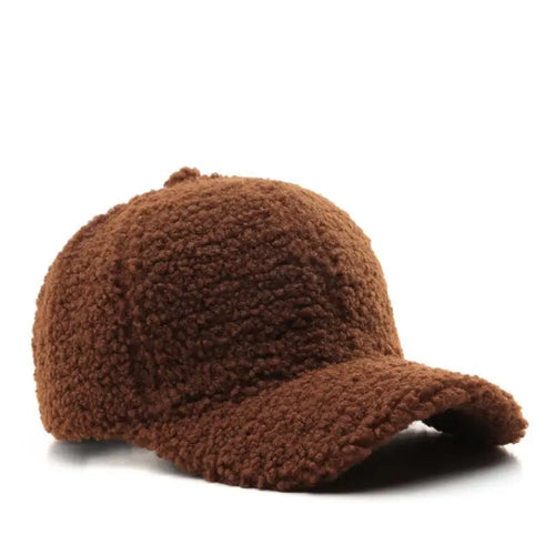 Autumn Winter Baseball Cap Women Artificial Lamb Wool Hats Keep Warm