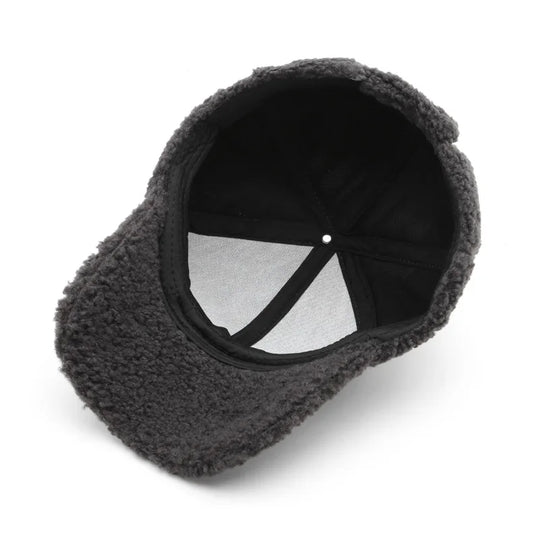 Autumn Winter Baseball Cap Women Artificial Lamb Wool Hats Keep Warm