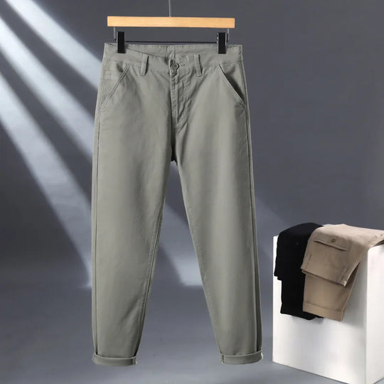 Stretched Casual Men Cotton Trousers Loose Plus Size 46 44 42 40