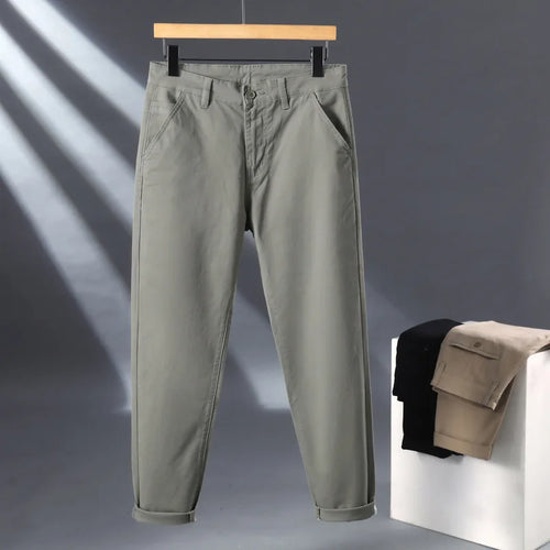 Stretched Casual Men Cotton Trousers Loose Plus Size 46 44 42 40
