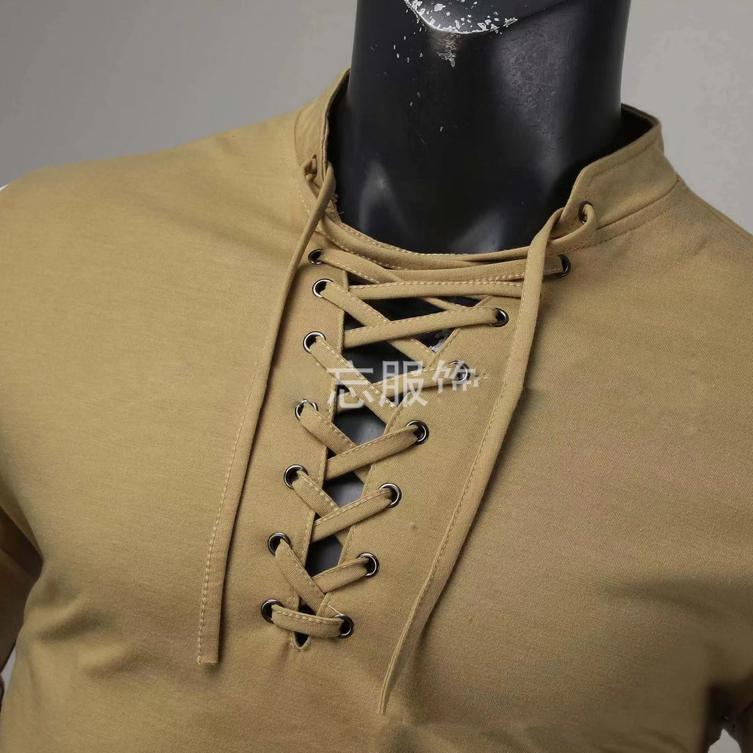 2024 Spring Autumn Men T-Shirts Mesh Patchwork Long Sleeve Top Tees
